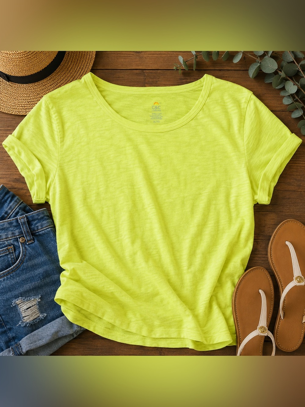 C&C California Yellow 100% Cotton Slub Tee | XL